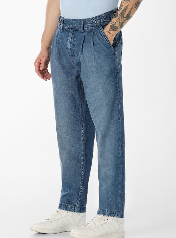 JACK & JONES Washed Mid-Rise Slim Straight Jeans