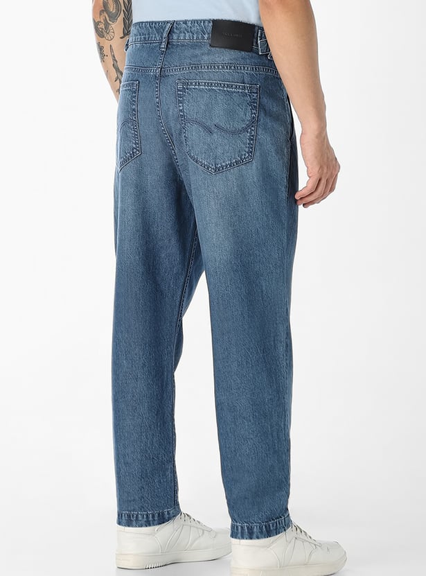 JACK & JONES Washed Mid-Rise Slim Straight Jeans