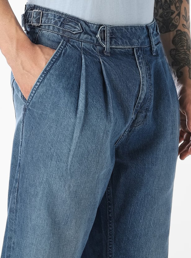 JACK & JONES Washed Mid-Rise Slim Straight Jeans