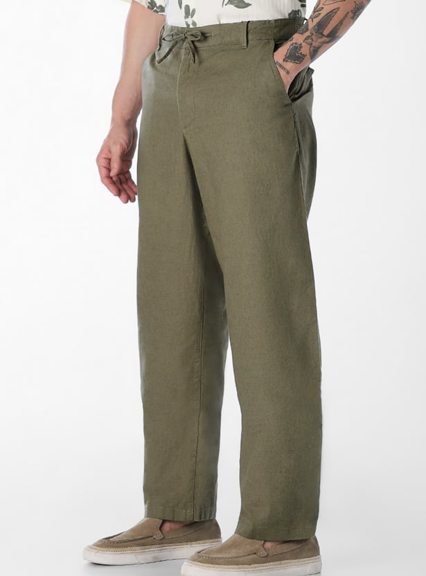 JACK & JONES Solid Regular Fit Trousers