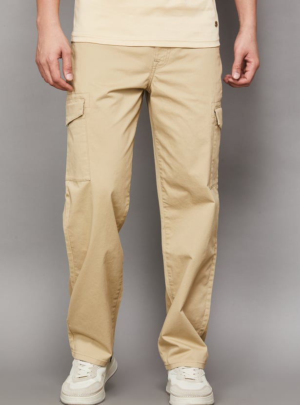 JACK & JONES Solid Regular Fit Cargos