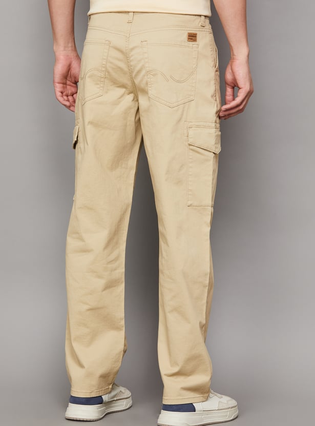 JACK & JONES Solid Regular Fit Cargos