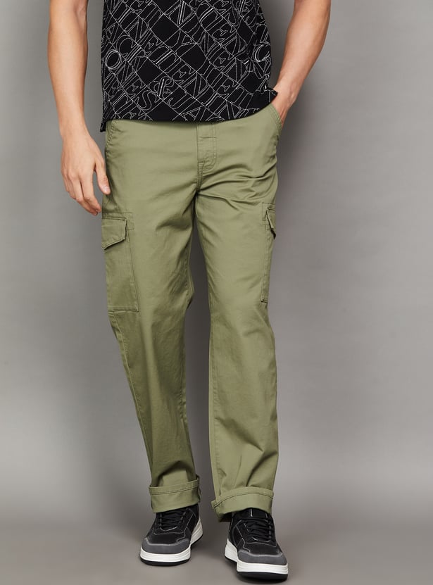 JACK & JONES Solid Regular Fit Cargos