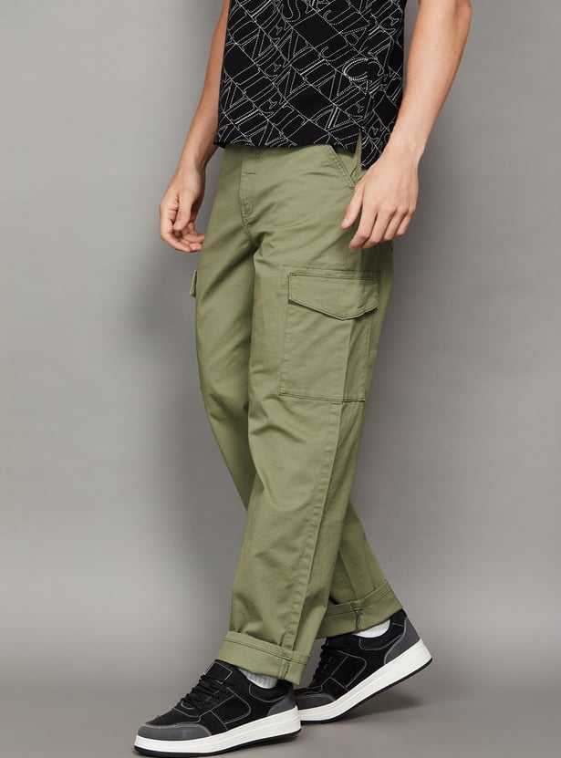 JACK & JONES Solid Regular Fit Cargos