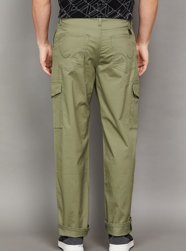 JACK & JONES Solid Regular Fit Cargos