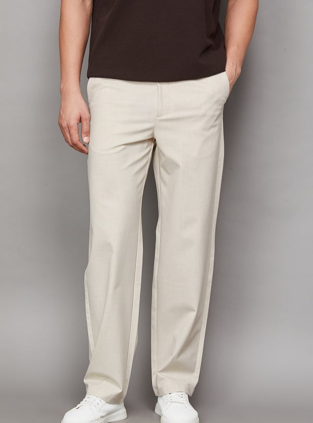 JACK & JONES Solid Regular Fit Trousers