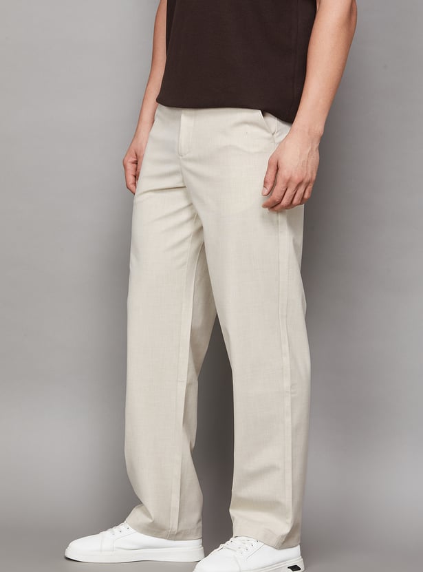 JACK & JONES Solid Regular Fit Trousers