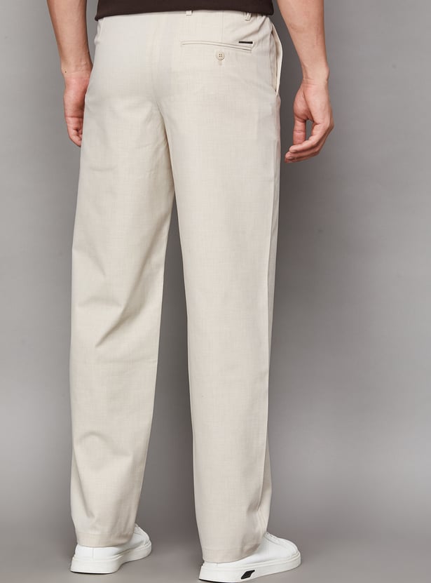 JACK & JONES Solid Regular Fit Trousers