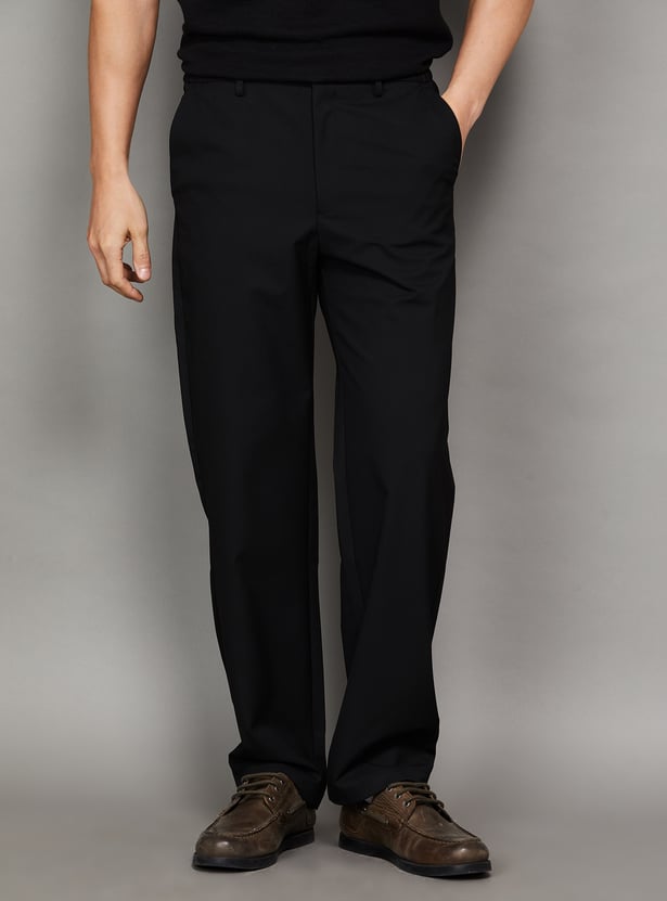 JACK & JONES Solid Regular Fit Trousers