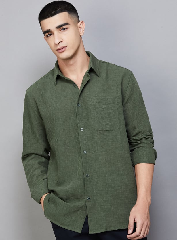 JACK & JONES Solid Regular Fit Shirt