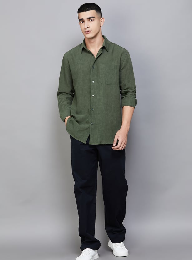 JACK & JONES Solid Regular Fit Shirt