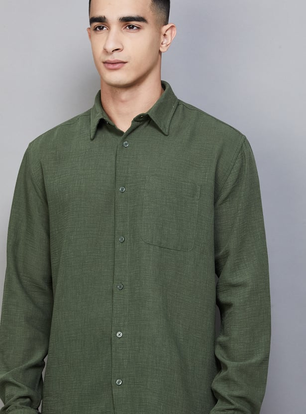 JACK & JONES Solid Regular Fit Shirt