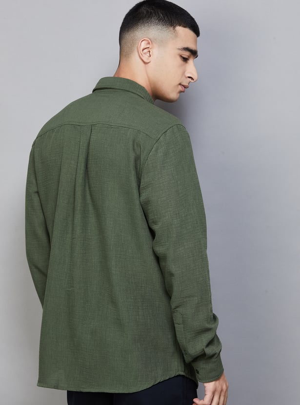 JACK & JONES Solid Regular Fit Shirt