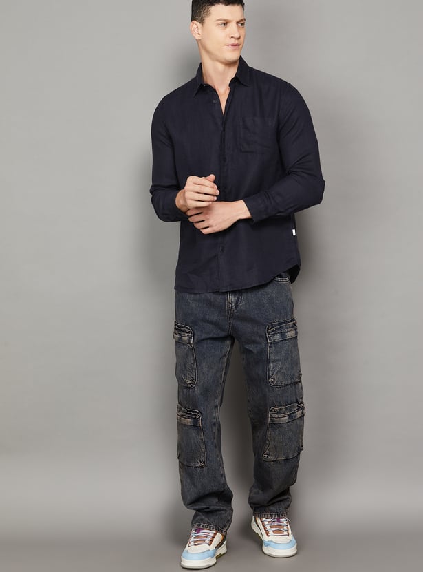 JACK & JONES Solid Regular Fit Shirt