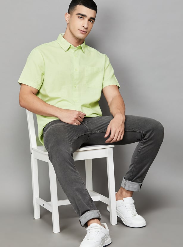 JACK & JONES Solid Regular Fit Shirt