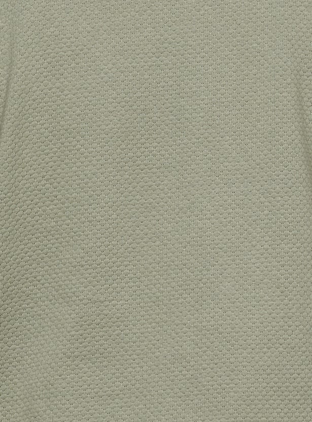 JACK & JONES Textured Johnny Collar T-shirt