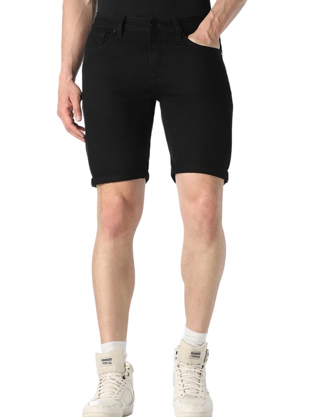 JACK & JONES Solid Denim Shorts