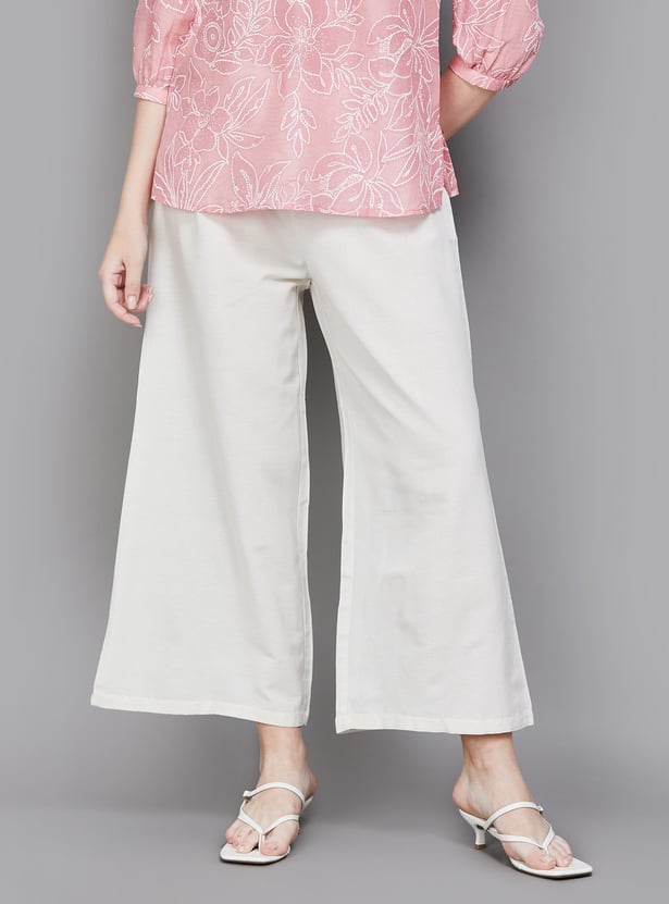 SPAN Solid Wide-Leg Palazzos