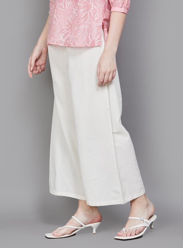 SPAN Solid Wide-Leg Palazzos