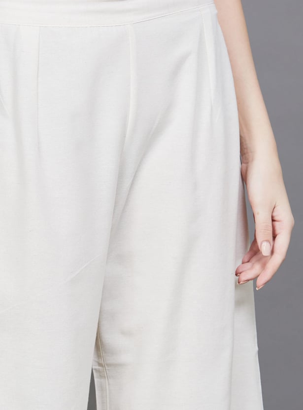 SPAN Solid Wide-Leg Palazzos