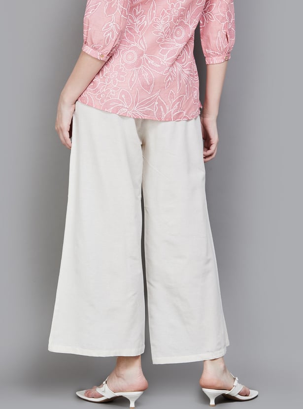 SPAN Solid Wide-Leg Palazzos