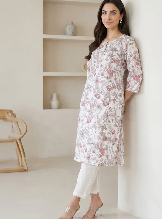 W Floral Print Straight Kurta