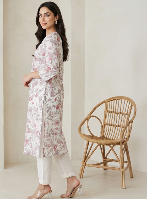 W Floral Print Straight Kurta