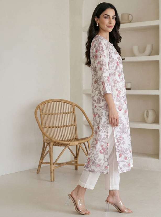 W Floral Print Straight Kurta
