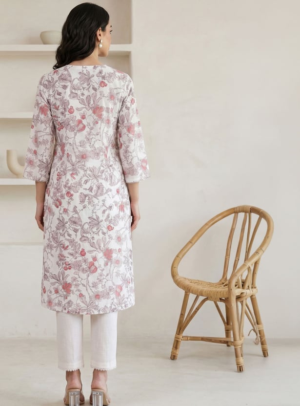 W Floral Print Straight Kurta