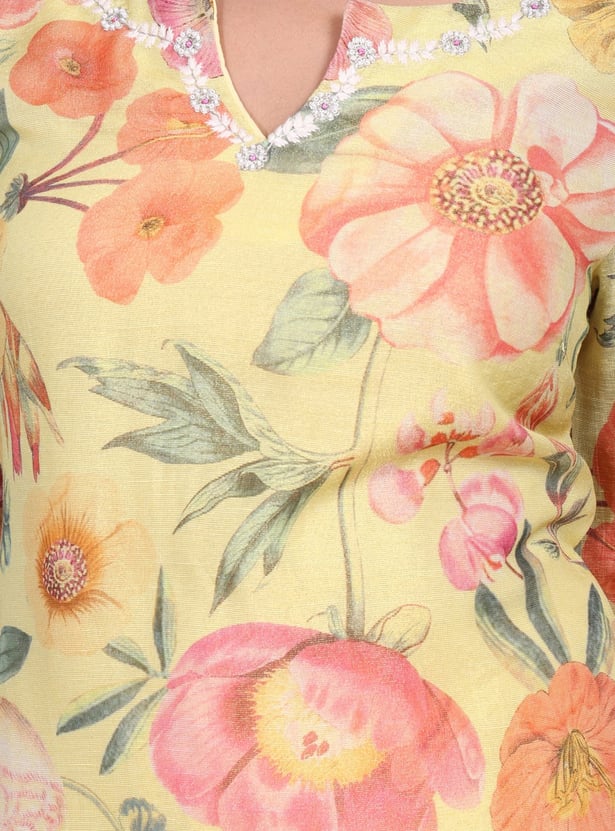 W Floral Print Straight Kurta Set