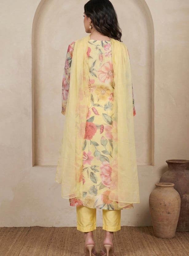 W Floral Print Straight Kurta Set