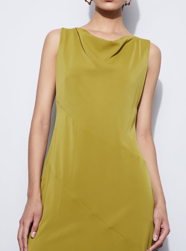 CODE Solid Sleeveless Midi Dress