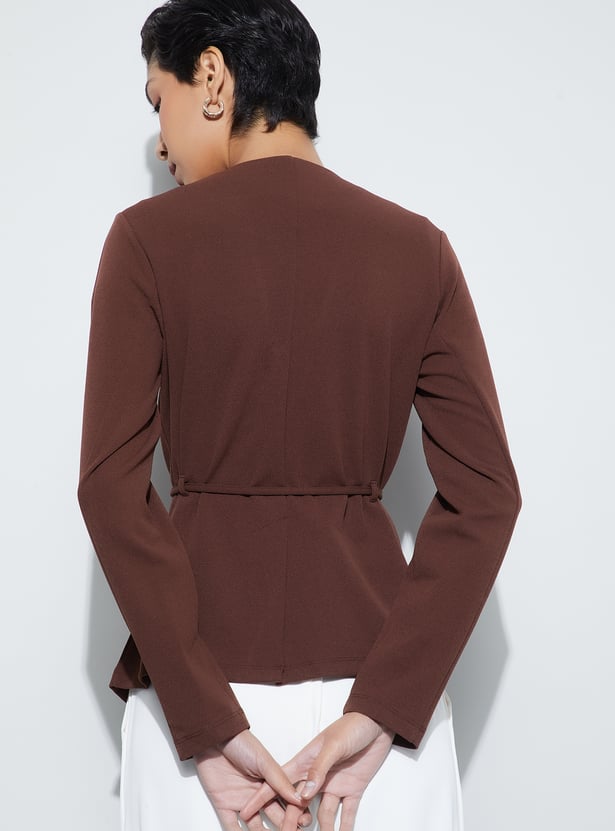 CODE Belted Front Open Jacket
