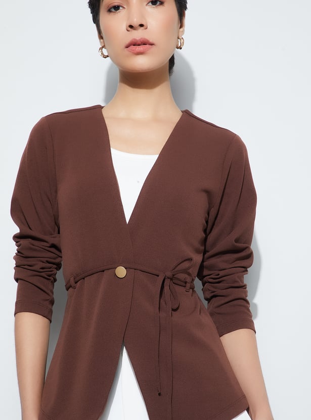 CODE Belted Front Open Jacket