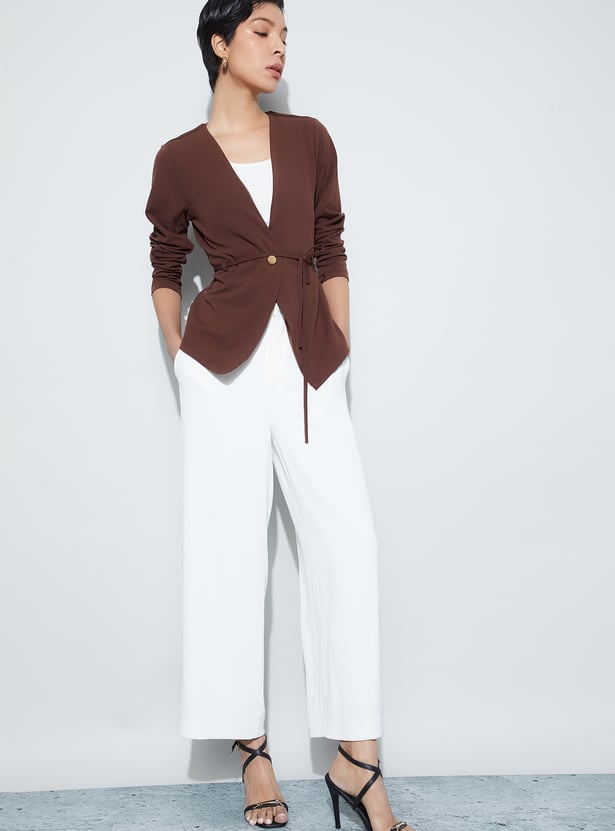 CODE Belted Front Open Jacket