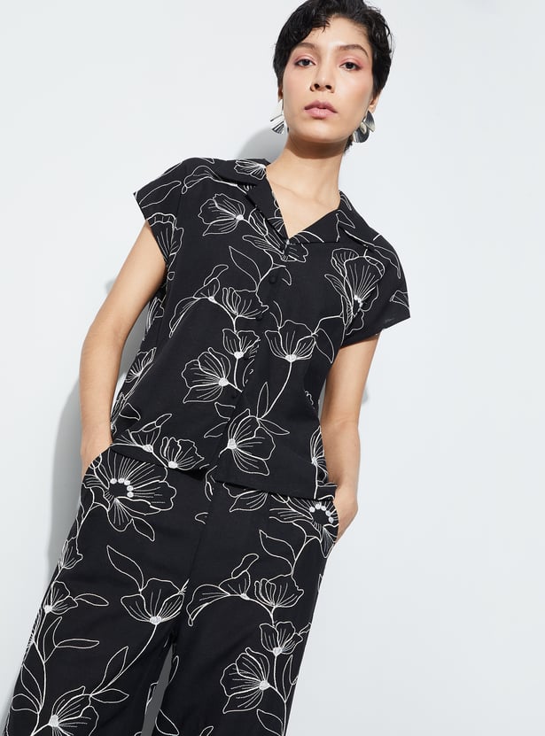 CODE Floral Print Regular Shirt