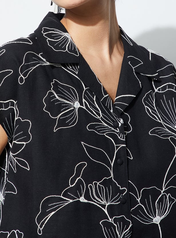 CODE Floral Print Regular Shirt