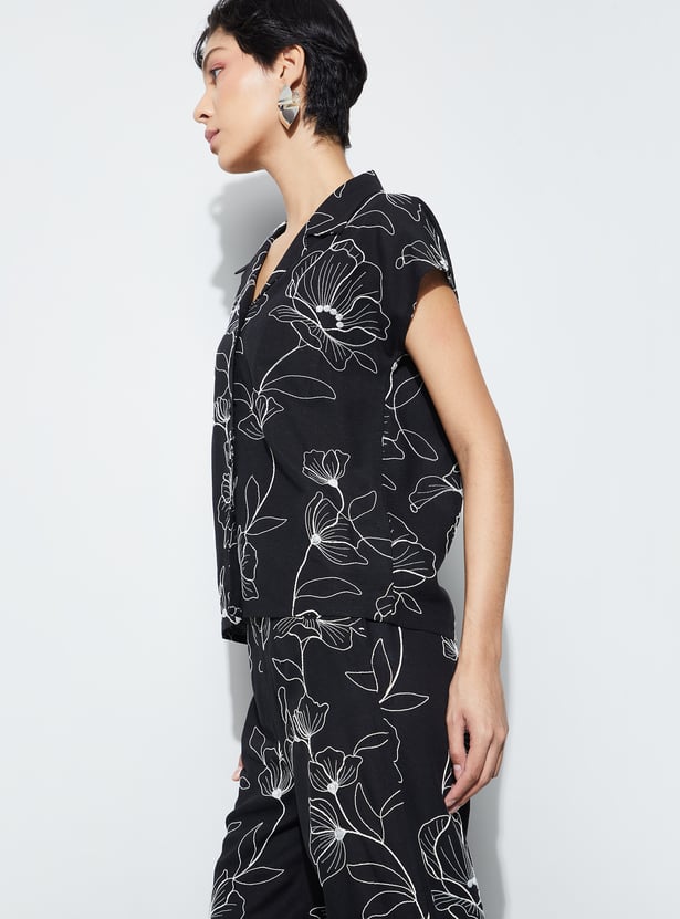 CODE Floral Print Regular Shirt