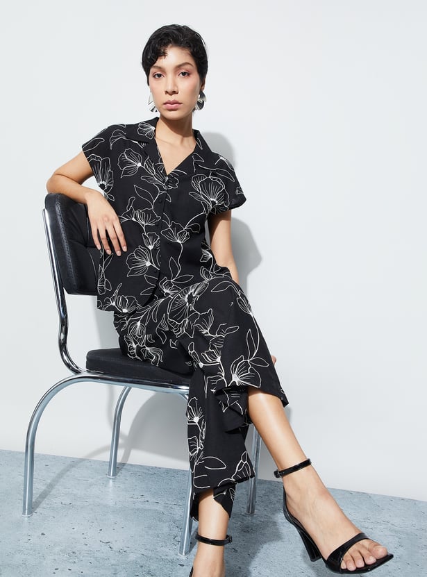 CODE Floral Print Regular Shirt