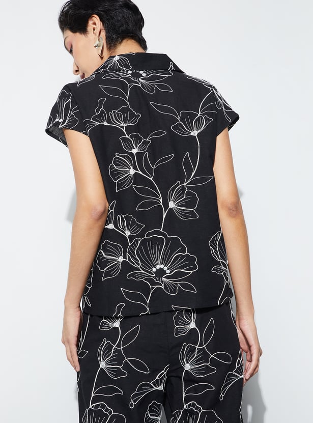 CODE Floral Print Regular Shirt