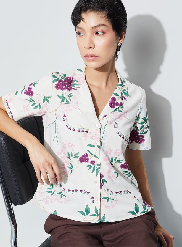 CODE Floral Print Shirt