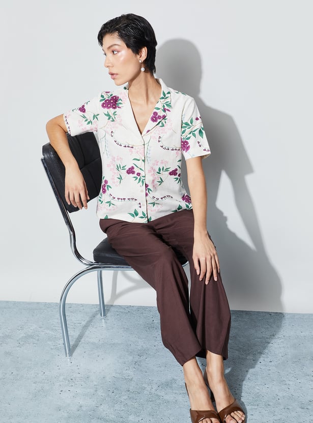 CODE Floral Print Shirt