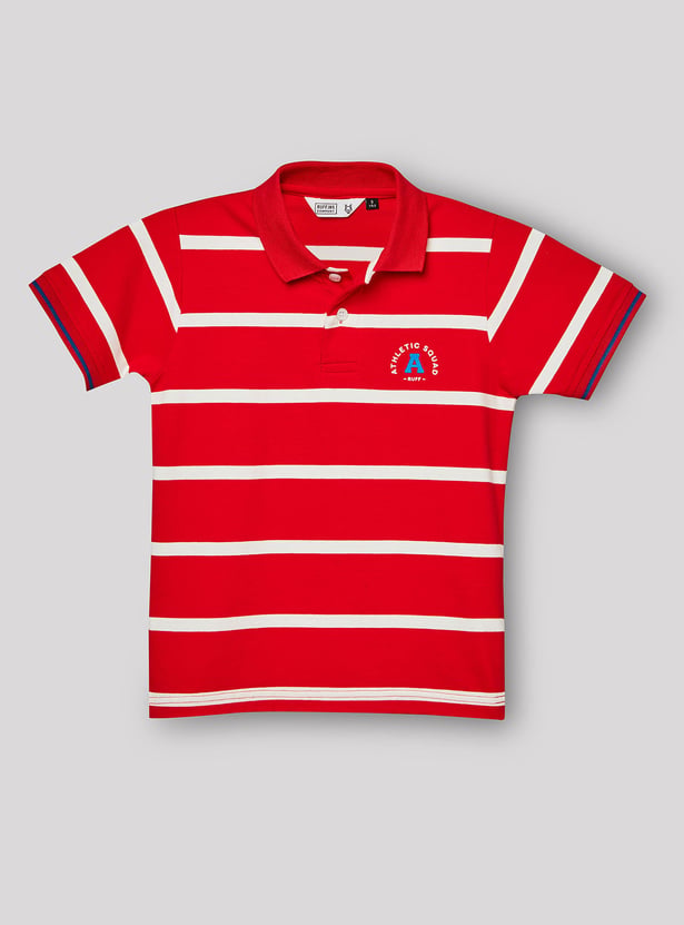 RUFF KIDS Boys Striped Polo T-shirt