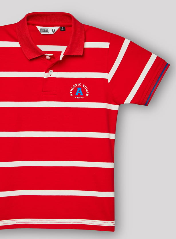 RUFF KIDS Boys Striped Polo T-shirt