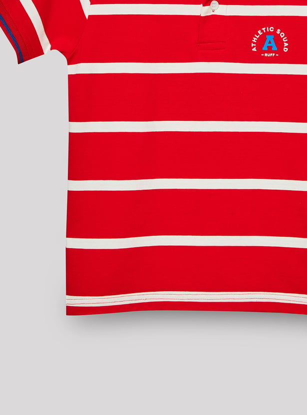 RUFF KIDS Boys Striped Polo T-shirt