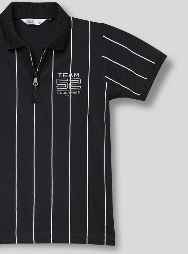 RUFF KIDS Boys Striped Polo T-shirt