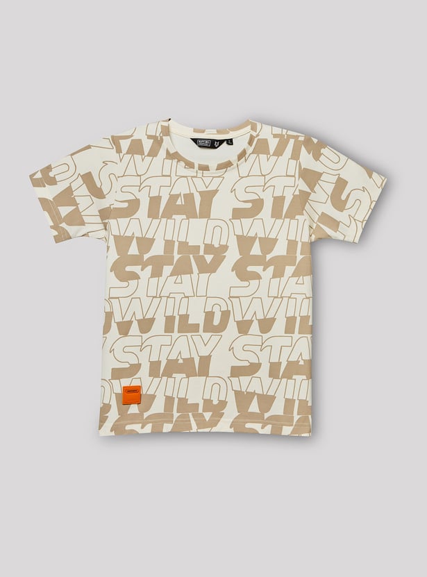 RUFF KIDS Boys Typographic Print T-shirt
