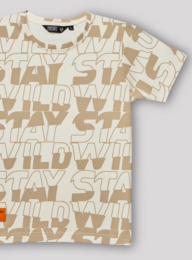 RUFF KIDS Boys Typographic Print T-shirt