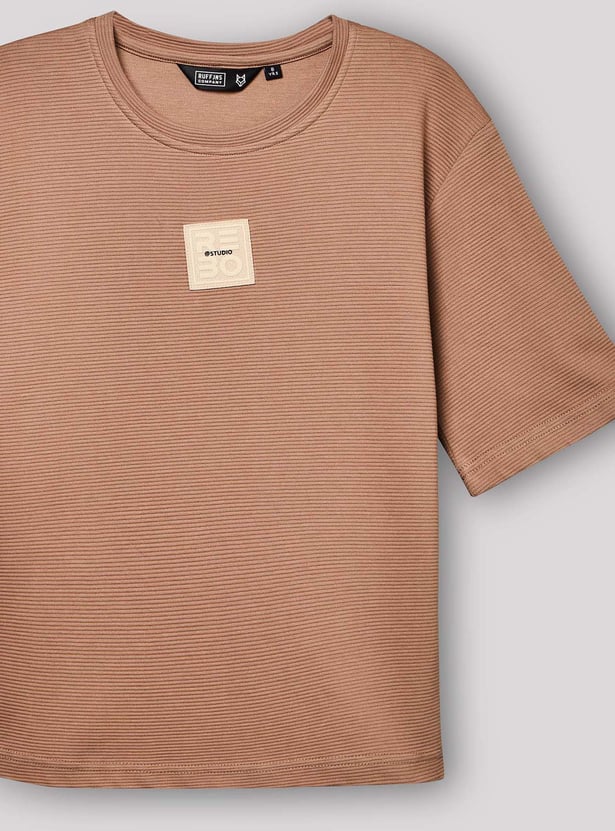 RUFF KIDS Boys Textured T-shirt