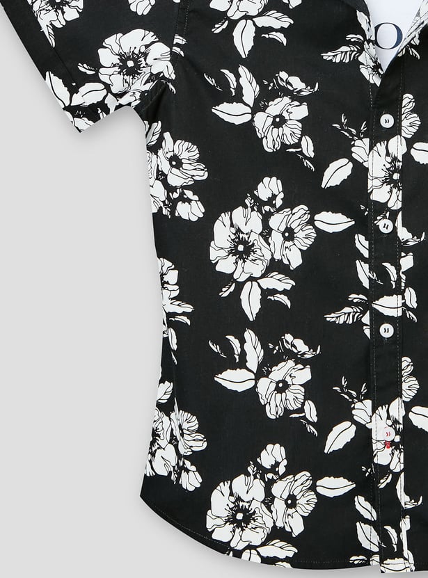 RUFF KIDS Floral Print Half Sleeves Shirt with T-shirt
